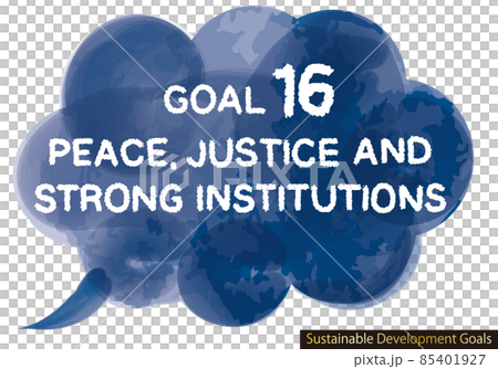 SDGs Goal 16 CMYK Watercolor Callout Icon 85401927
