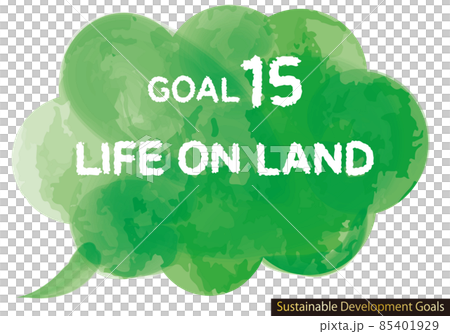 SDGs Goal 15 CMYK Watercolor Callout Icon 85401929