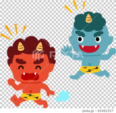 鬼ごっこをする鬼のキャラクター 85402357