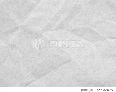 White crumpled greaseproof paper texture background. 85402675