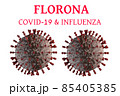 Florona new SARS double infection mutation variant concept, with title. 85405385
