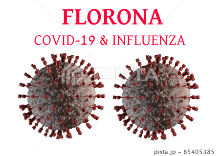 Florona new SARS double infection mutation variant concept, with title. 85405385