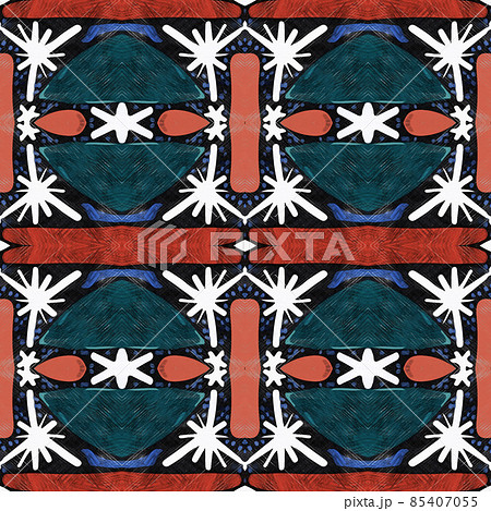 Watercolor sketch ethnic seamless pattern 85407055
