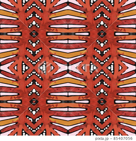 Watercolor sketch ethnic seamless pattern 85407056