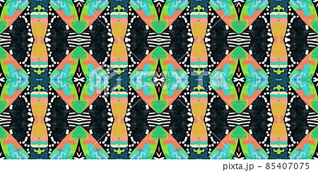 Watercolor sketch ethnic seamless pattern 85407075