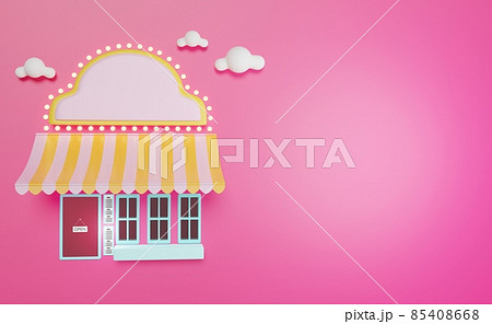 3D Shop facade, online shopping concept, 3d illustration or 3d render. 3D Shop facade, online shopping concept, 3d illustration or 3d render. 85408668