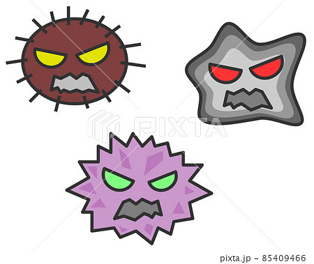感染症を起こすウイルス細菌のイラスト 85409466
