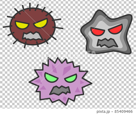 感染症を起こすウイルス細菌のイラスト 85409466