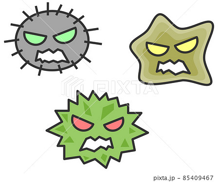 感染症を起こすウイルス細菌のイラスト 感染症を起こすウイルス細菌のイラスト 85409467