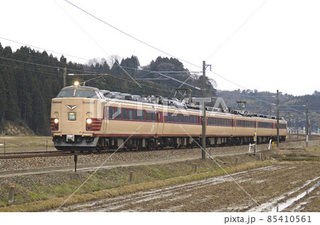 北陸本線 牛ノ谷-大聖寺 JR西日本 485系 K01編成(金沢) 加越 北陸本線 牛ノ谷-大聖寺 JR西日本 485系 K01編成(金沢) 加越 85410561