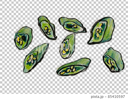 切碎石蒜、青椒 切碎石蒜、青椒 85410597