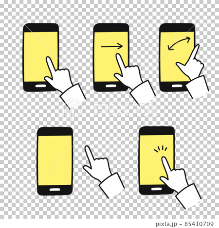 Icon set on how to operate your smartphone Icon set on how to operate your smartphone 85410709