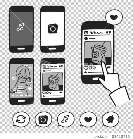 Icon set for smartphone SNS and chat Icon set for smartphone SNS and chat 85410710