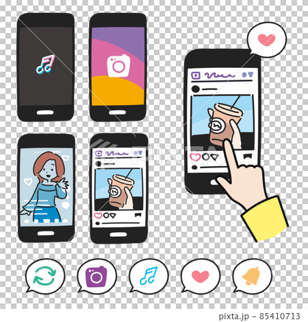 Icon set for smartphone SNS and chat 85410713