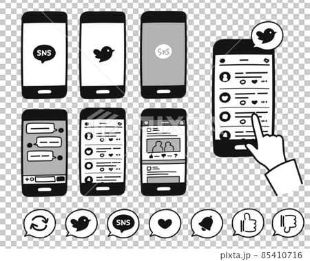 スマホのSNSやチャットに関するアイコンセット 85410716
