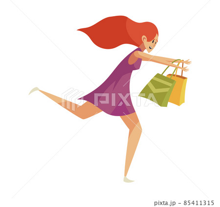 Running Shopping Woman Composition 85411315
