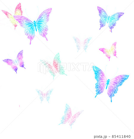 蝶が舞う白い線が美しいイラスト2 85411840