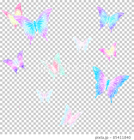 蝶が舞う白い線が美しいイラスト2 85411840