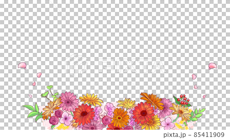 Frame illustration of a flower with a cute gerbera Frame illustration of a flower with a cute gerbera 85411909