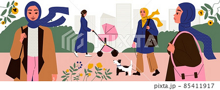 Hijab Woman Background 85411917