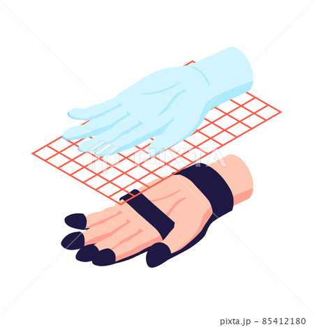 Isometric Hand Scanning Composition Isometric Hand Scanning Composition 85412180