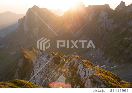 Swiss mountains - monumental rock formations in the Alps 85412965