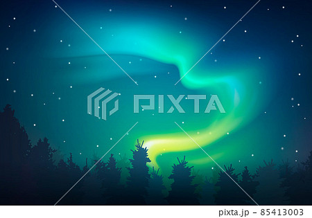 Aurora Realistic Night Background Aurora Realistic Night Background 85413003