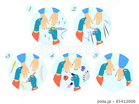 Manicure Round Compositions Infographics Manicure Round Compositions Infographics 85413006