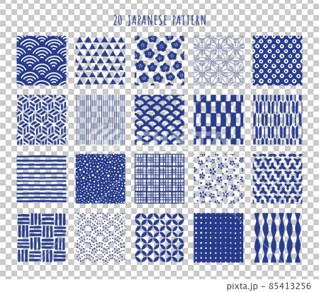 20 kinds of handwritten Japanese pattern seamless pattern 85413256