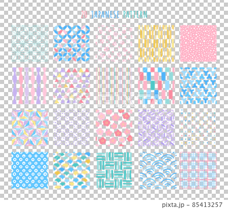 20 kinds of handwritten Japanese pattern seamless pattern (spring) 85413257