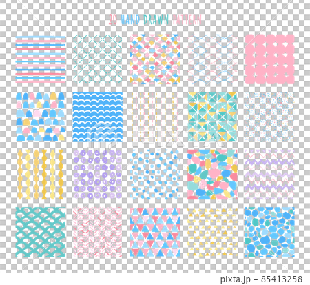 20 kinds of spring color handwritten seamless patterns 85413258
