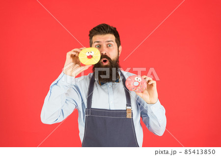 Do you want bite. brutal waiter on kitchen. mature man  85413850
