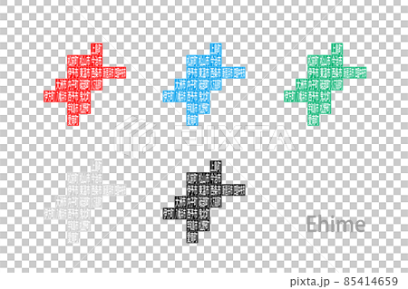 市町村入りデフォルメ地図＿愛媛県10 85414659