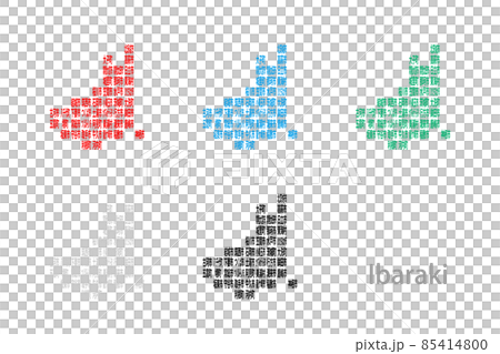 Deformed map with municipalities_Ibaraki 09 Deformed map with municipalities_Ibaraki 09 85414800