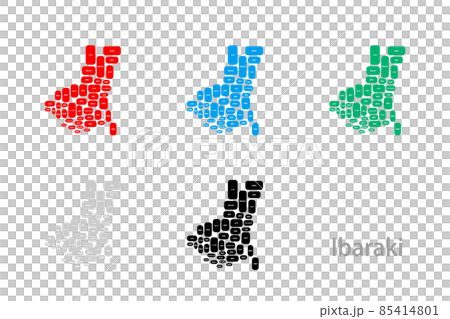 Deformed map with municipalities_Ibaraki Prefecture 08 85414801