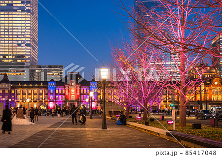 《東京都》東京駅・冬のイルミネーション 《東京都》東京駅・冬のイルミネーション 85417048