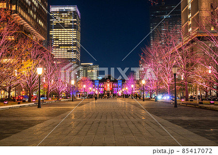 《東京都》東京駅・冬のイルミネーション 《東京都》東京駅・冬のイルミネーション 85417072