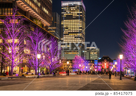 《東京都》東京駅・冬のイルミネーション 《東京都》東京駅・冬のイルミネーション 85417075