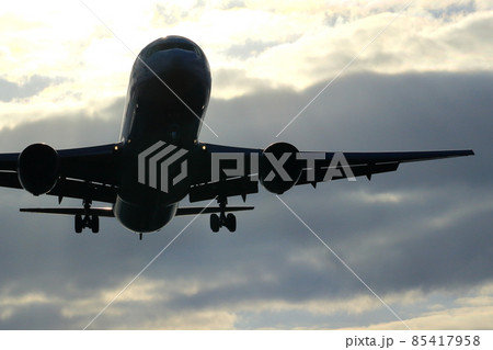 大阪国際空港　ANA　飛行機　着陸態勢　千里川尻 85417958