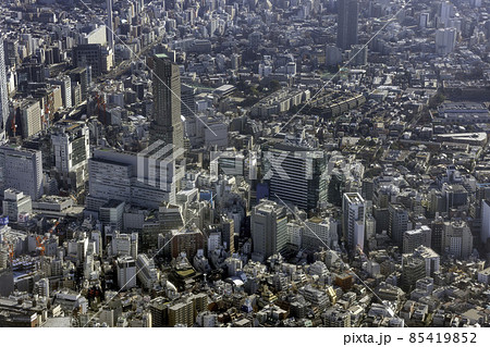 渋谷区桜丘町付近を空撮 85419852