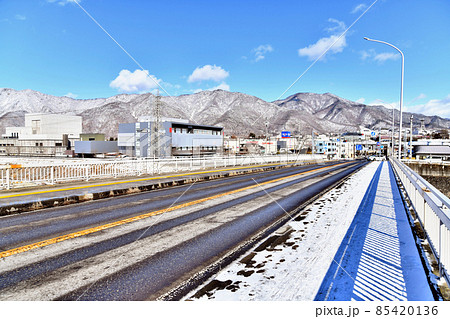 上田橋／千曲川より太郎山方面を望む(長野県上田市)【2022.1】 85420136