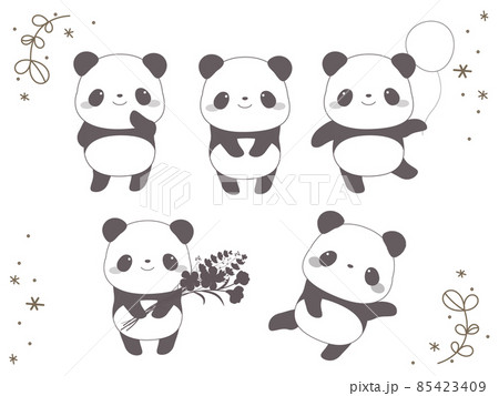 シンプルパンダちゃんのイラスト素材 85423409