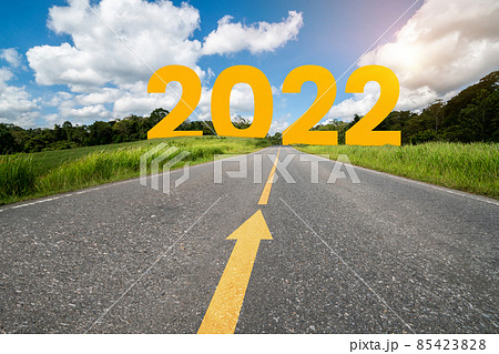 2022 New Year road trip travel and future vision concept 2022 New Year road trip travel and future vision concept 85423828