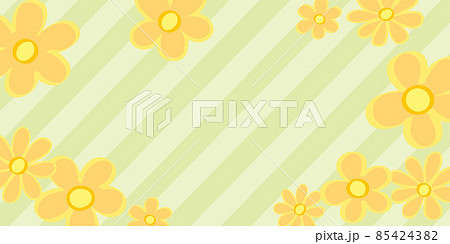 オレンジ色の花柄の背景イラストのイラスト素材