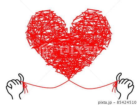 運命の赤い糸でつながれた小指　A4サイズ 85424510