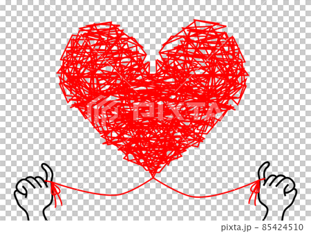 運命の赤い糸でつながれた小指　A4サイズ 85424510