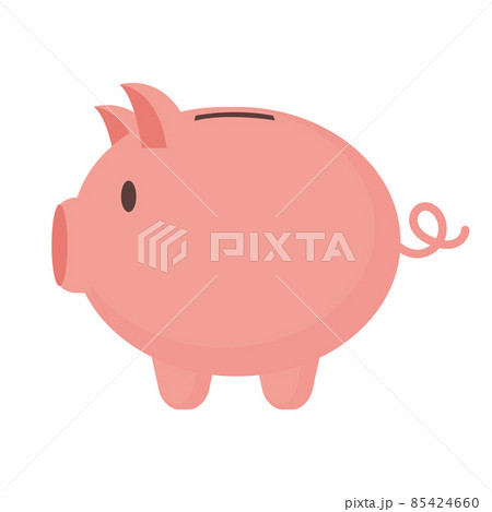 pink piggy bank cartoon vector illustration isolated object 85424660