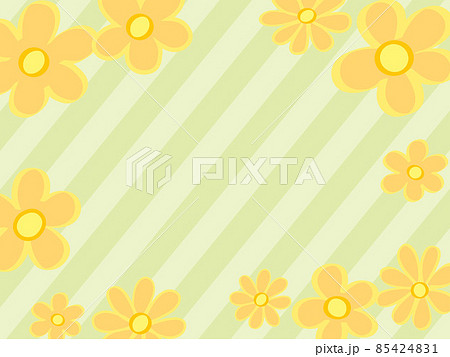 オレンジ色の花柄の背景イラストのイラスト素材