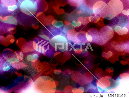 かわいいハートのエモい背景イラスト ピンク×紫 85426166