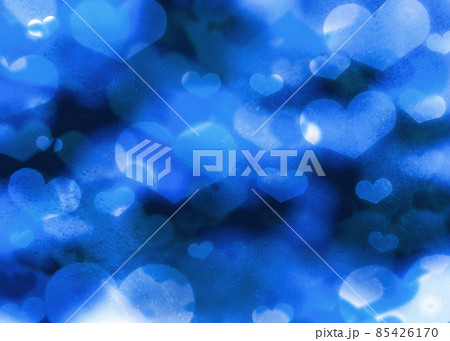 かわいいハートのエモい背景イラスト ブルーverのイラスト素材